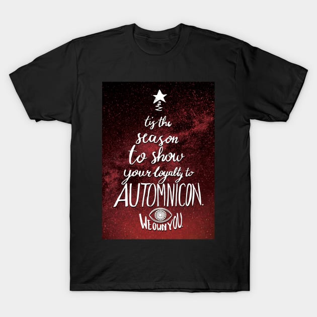 Merry Brucemas from Automnicon T-Shirt by Battle Bird Productions